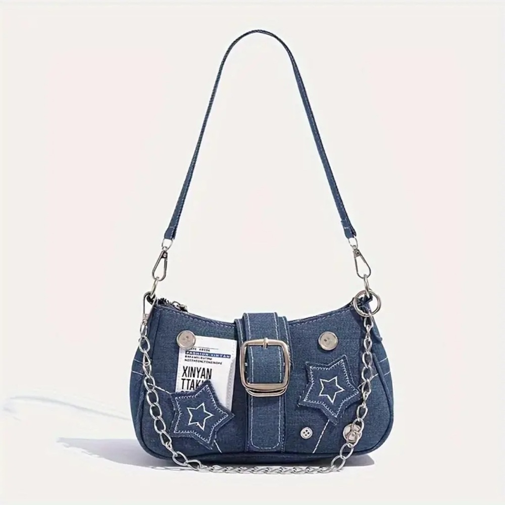 Stylish Blue Denim Shoulder Bag